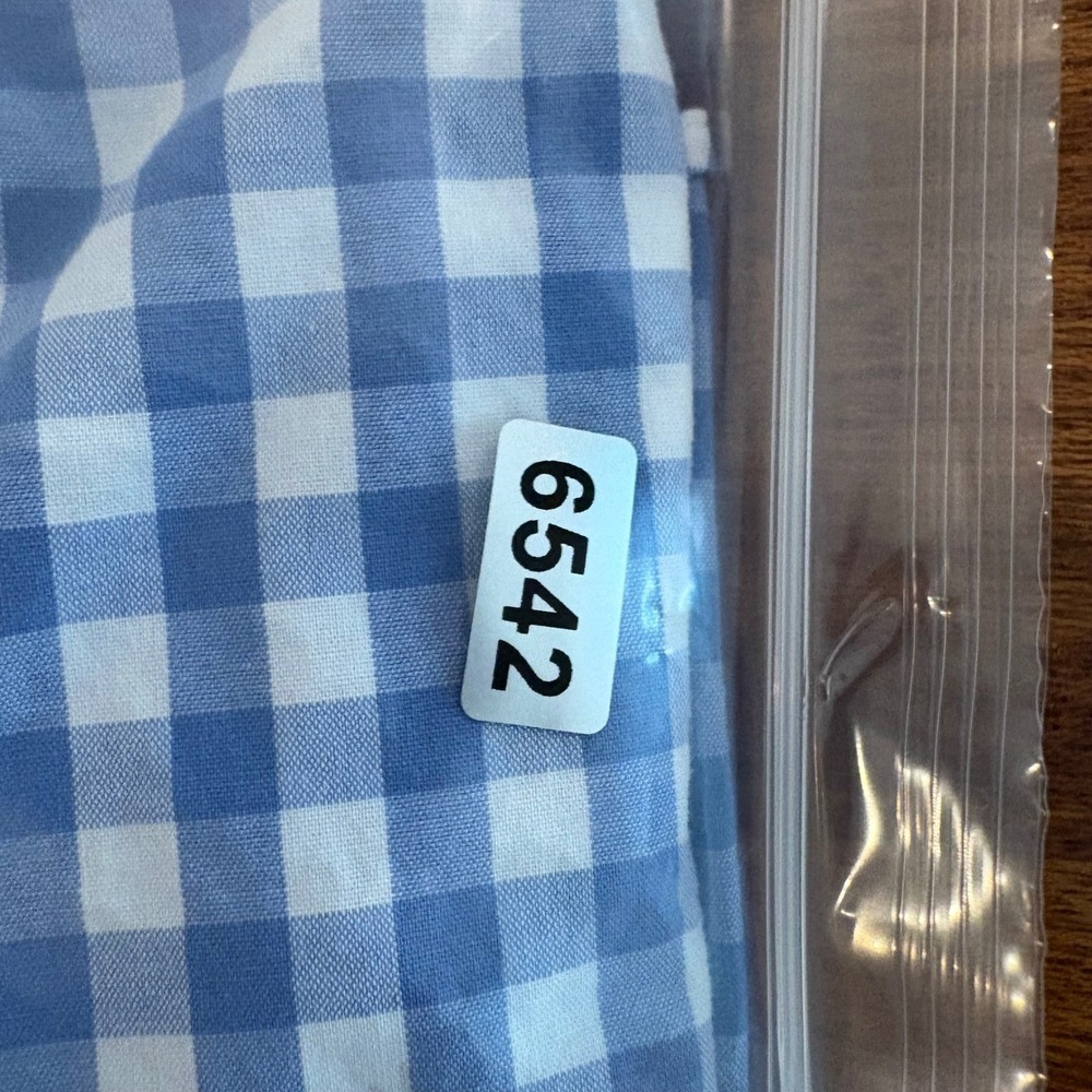 J.Crew Men's XXL Slim Fit Flex Washed Gingham Button Down Shirt Blue White - Picture 11 of 11